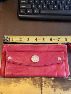 Vintage GAP Red Leather Zip Wallet Clutch